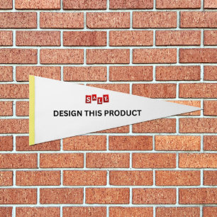 SALE! Sports Pennant - 12"x30" - Yellow Trim Flag