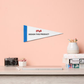 SALE! Sports Pennant - 5"x12" - Blue Trim Flag