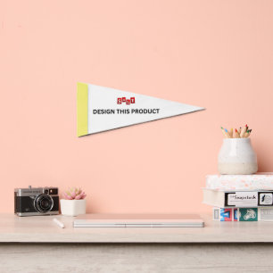 SALE! Sports Pennant - 5"x12" - Yellow Trim Pennant Flag