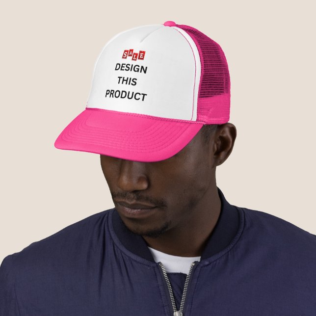 SALE! Trucker Hat - Pink - Customize (In Situ)