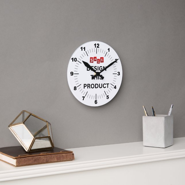 SALE! Wall Clock, 8" Round Acrylic Clock (Office)