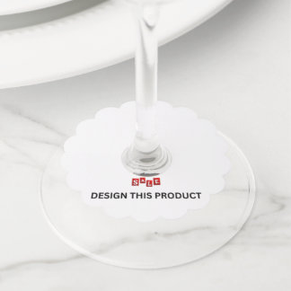 SALE Wine Glass Tags (2.5") - Set of 12 Scalloped