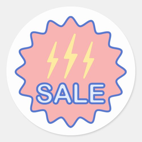 Sale with an Electric Power Sign Classic Round Sticker
