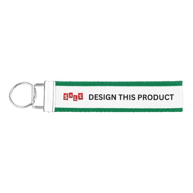 SALE! Wrist Keychain - Grosgrain - Green (Keys on Left)