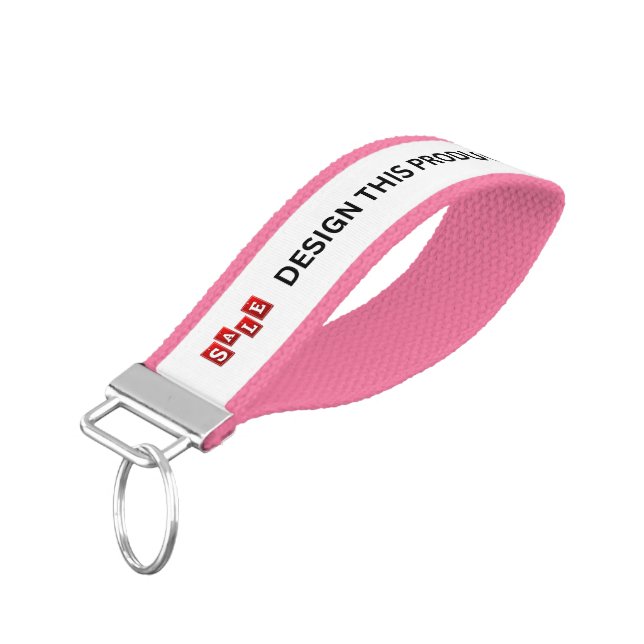 SALE! Wrist Keychain - Grosgrain - Pink  (Angled Down)