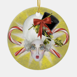 SALE! Yellow Snowman Poppycock Ornament