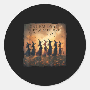Salem 1692 Halloween Witch They Missed One Tarot C Classic Round Sticker