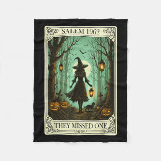 Salem 1692 Halloween Witch They Missed One Tarot C Fleece Blanket