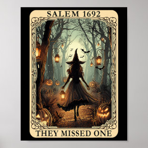 Salem 1692 Halloween Witch They Missed One Tarot C Poster