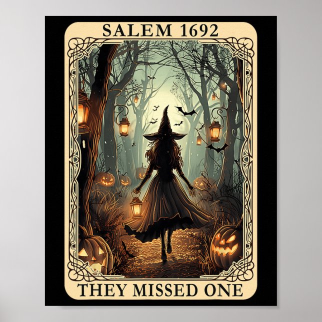 Salem 1692 Halloween Witch They Missed One Tarot C Poster (Front)