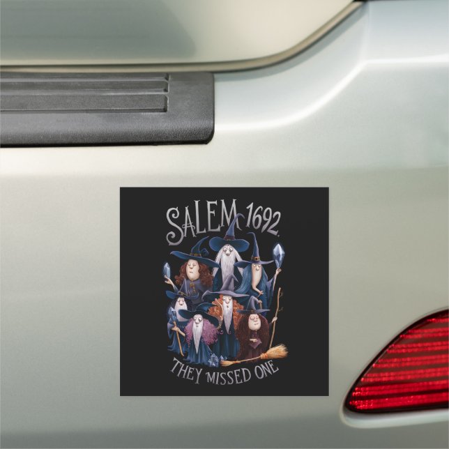 Salem 1692 They Missed One Halloween Witch Car Magnet (In Situ)