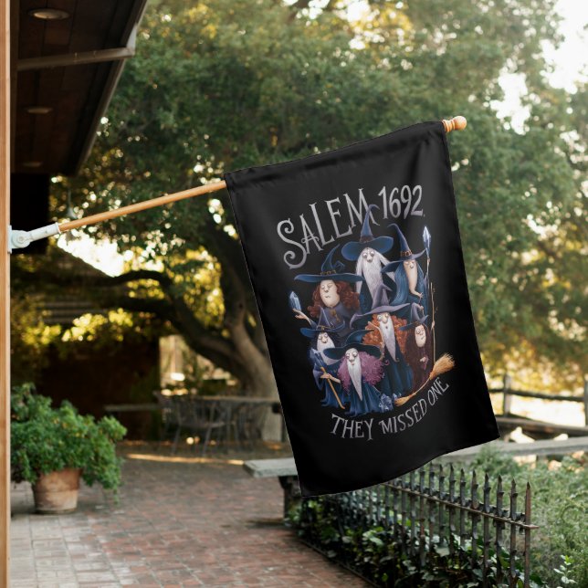 Salem 1692 They Missed One Halloween Witch House Flag (In SItu)