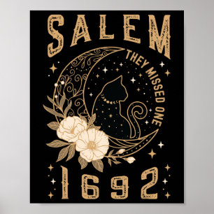 Salem 1692 They Missed One Witch Trial Black Cat M Poster
