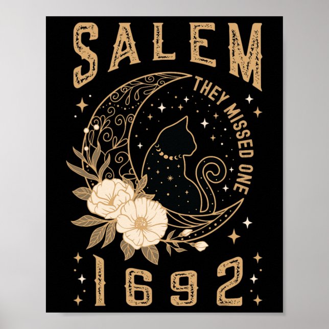 Salem 1692 They Missed One Witch Trial Black Cat M Poster (Front)