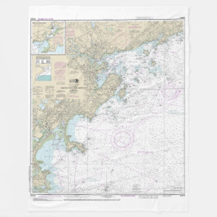 Salem and Lynn Harbors Nautical Chart 13275 Fleece Blanket
