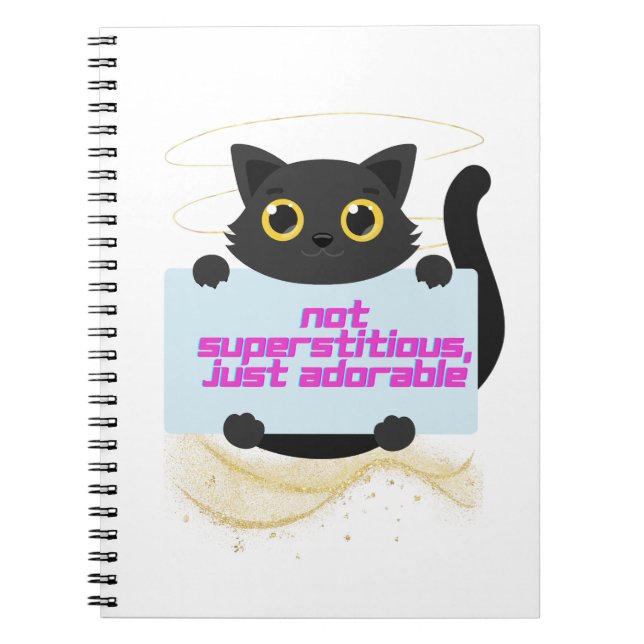 Salem Black Cat  - "Not Superstitious Notebook (Front)