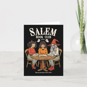 Salem Book Club Retro Halloween Bookish Halloween Card