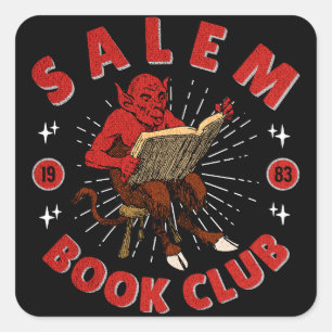 Salem Book Club Vintage Devil Square Sticker