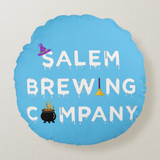 Salem Brewing Company White  Round Pillow