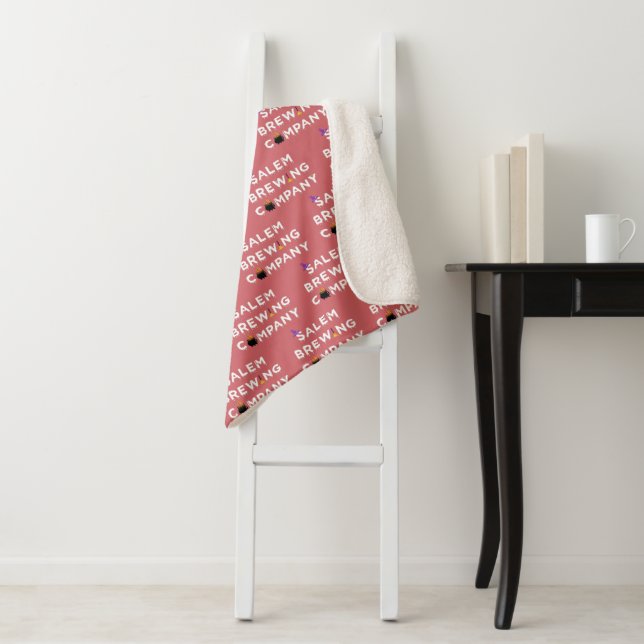 Salem Brewing Company White  Sherpa Blanket (In Situ)
