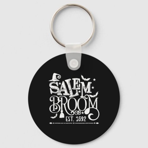 Salem Broom Co Est 1692 Fun Halloween Witch Saying Keychain