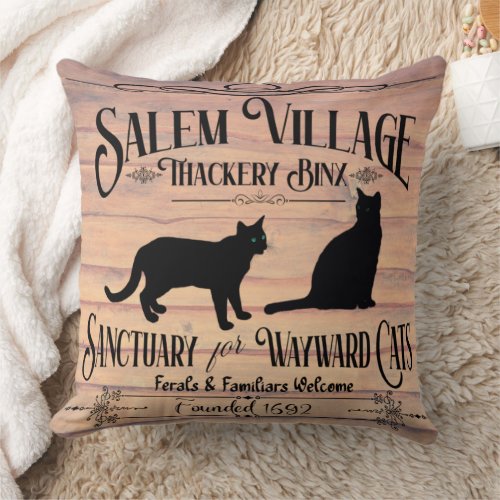 Salem Cat Sanctuary Throw Pillow