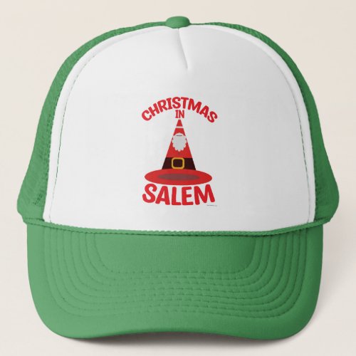 Salem Christmas New England Holiday Santa Witch Trucker Hat