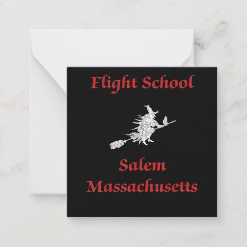 Salem Flight School Halloween Witch Apparel Gift Note Card