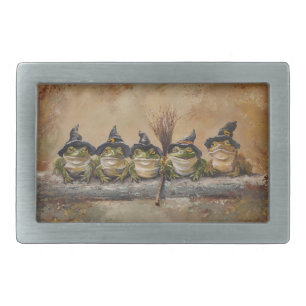Salem Frogs Hand painted Belt Buckle
