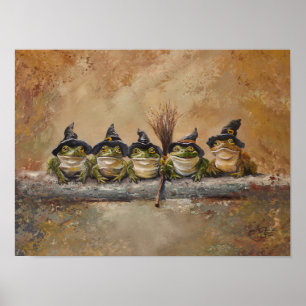 Salem Frogs Hand painted Poster