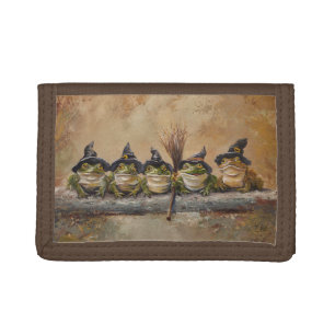 Salem Frogs Hand painted Trifold Wallet