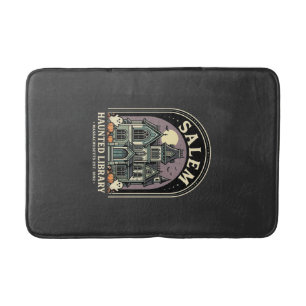 Salem Haunted Library Halloween Design_1 Bath Mat