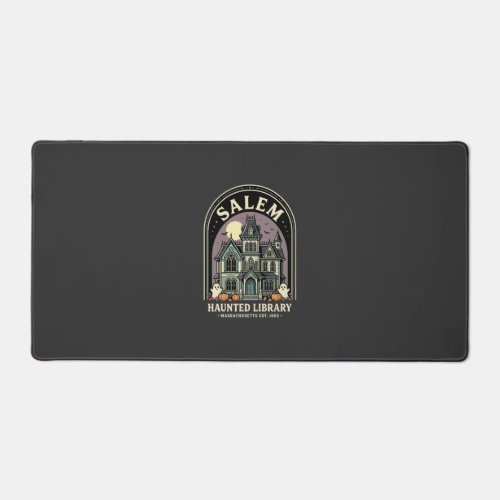 Salem Haunted Library Halloween Design_1 Desk Mat