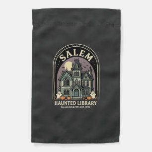 Salem Haunted Library Halloween Design_1 Garden Flag