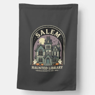 Salem Haunted Library Halloween Design_1 House Flag