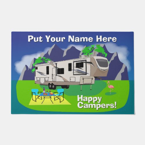 Salem Hemisphere Happy Camper Fifth wheel Doormat