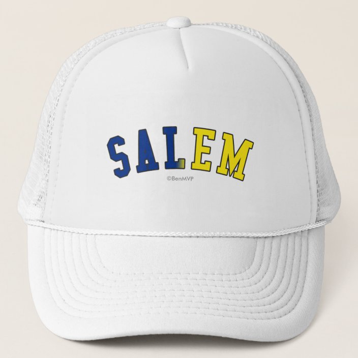 Salem in Oregon State Flag Colors Mesh Hat