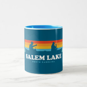 Salem Lake North Carolina Canoe Two-Tone Coffee Mug