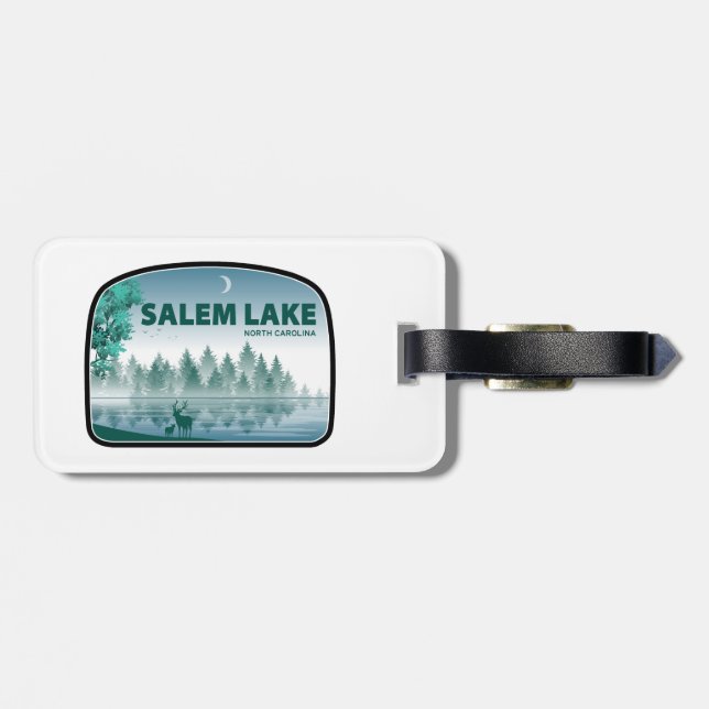 Salem Lake North Carolina Deer Luggage Tag (Back Horizontal)