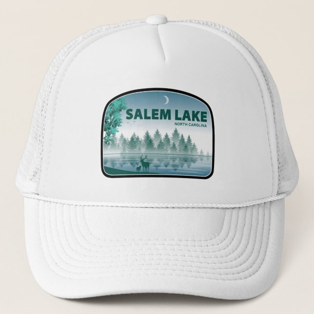 Salem Lake North Carolina Deer Trucker Hat (Front)