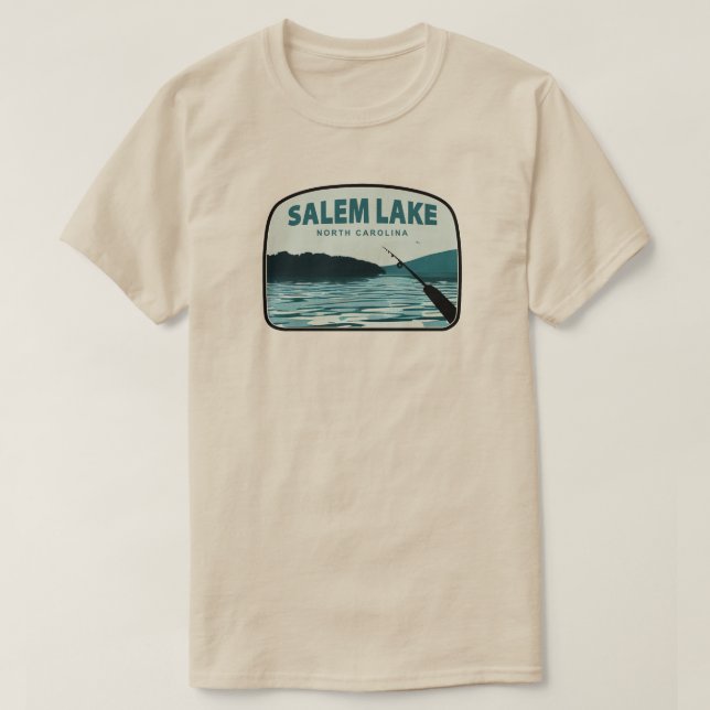 Salem Lake North Carolina Fishing Rod T-Shirt (Design Front)