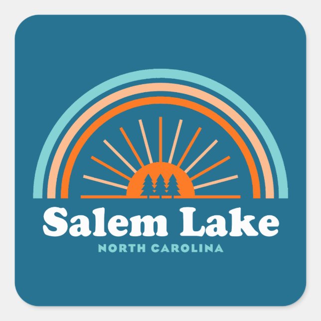 Salem Lake North Carolina Rainbow Square Sticker (Front)
