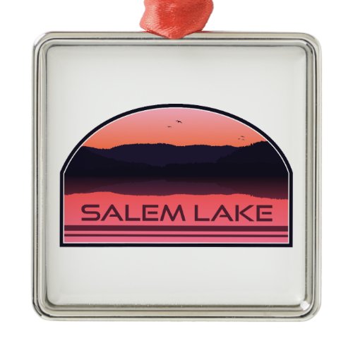 Salem Lake North Carolina Red Sunrise Metal Ornament