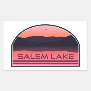 Salem Lake North Carolina Red Sunrise Rectangular Sticker