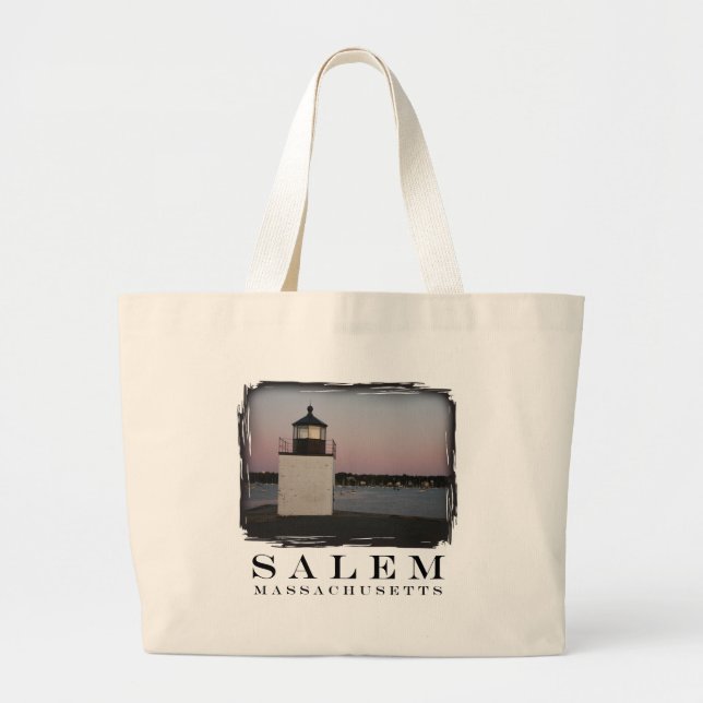 Salem Lighthouse Large Tote Bag (Front)