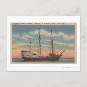 Salem, MA - View of Capt. Winthrop's Arbella Postcard