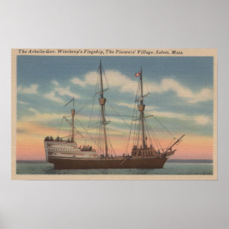 Salem, MA - View of Capt. Winthrop's Arbella Poster