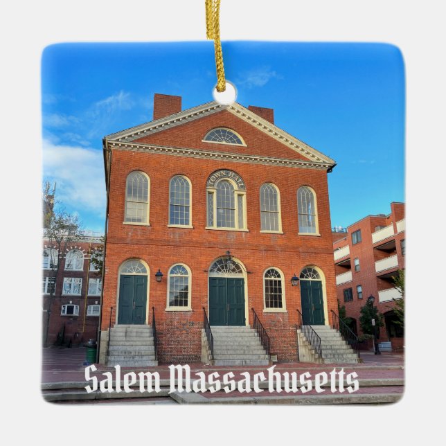 Salem Massachusetts Ceramic Ornament (Front)