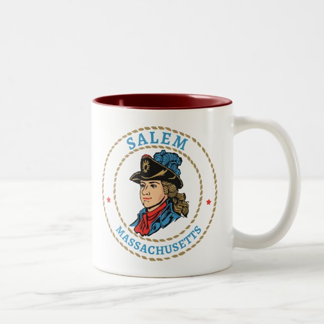 Salem Massachusetts Colonial Two-Tone Coffee Mug (Right)