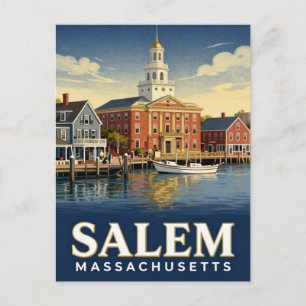 Salem Massachusetts Historic Harbor Travel Postcard